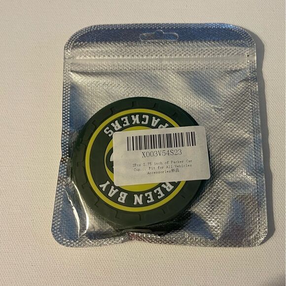 NFL Green Bay Packers car cup Coasters in black Set of 2 NWT - Picture 5 of 5